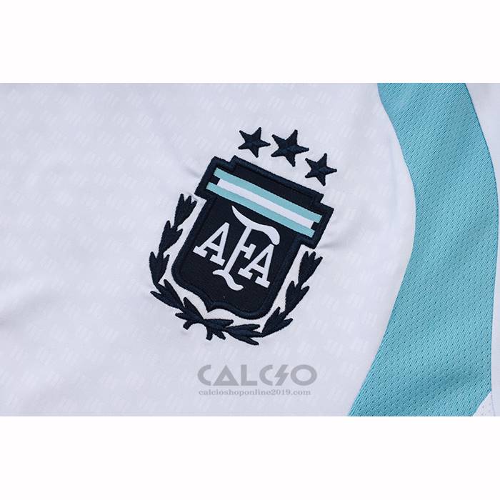 Tuta da Track Argentina Manica Corta 2025-2026 Bianco - Pantaloncini